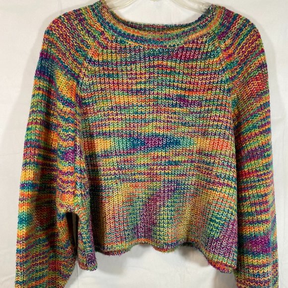 IN San Francisco Sweaters - IN San Francisco Multicolor Pastel Cropped Long Sleeve Sweater NWOT Size Medium